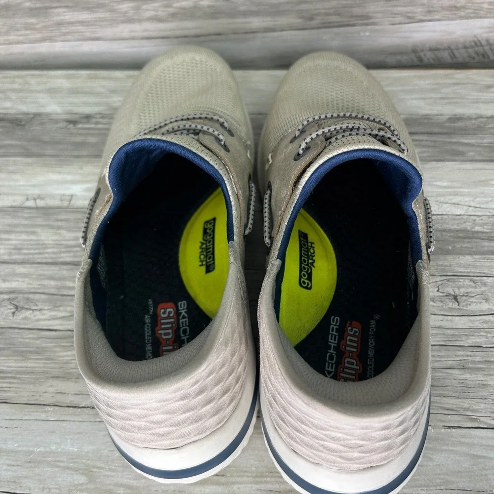 Skechers Delson 3.0 Roth Hands Free Slip-Ins Men's Shoes Taupe Size 8.5 Boat